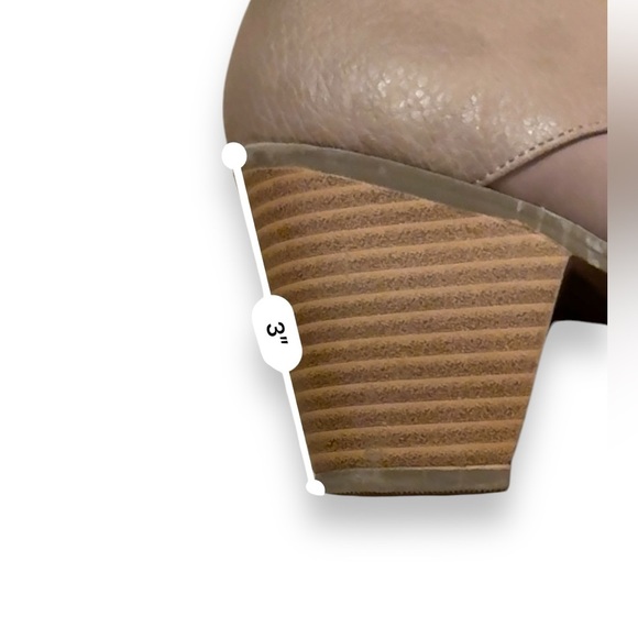 Dr Scholls Be Energized Foam Technology Taupe Gray Heeled Slip On Booties Sz 8 - Picture 16 of 16